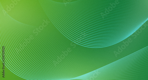 Canvas Print Modern Abstract Wave Background in Green Gradient