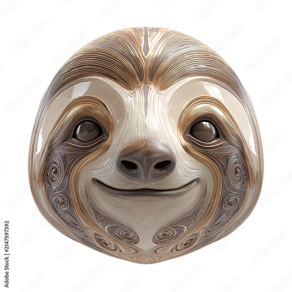 Fototapeta premium Close-Up of Smiling Sloth Face with Unique Expression.