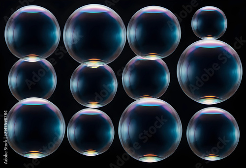 Multiple iridescent soap bu...