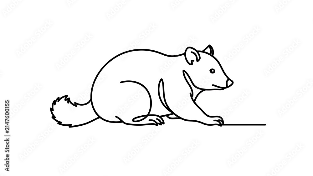 Naklejka premium Cute quokka illustration on white background.