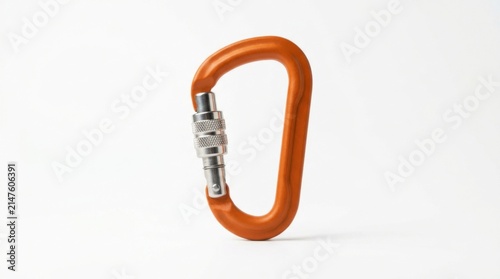 Orange aluminum climbing carabiner with screw lock gate carabiner climbing