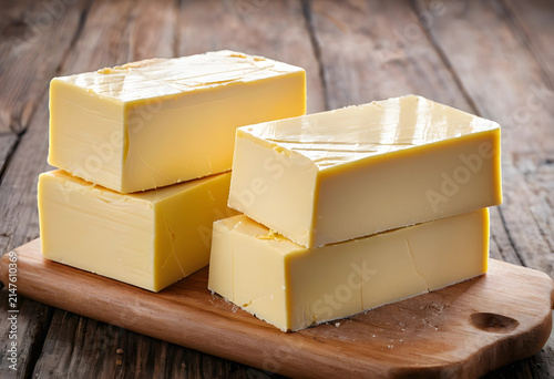 Four blocks of fresh yellow...