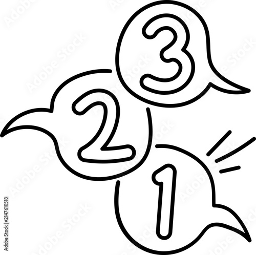 Countdown to 1 with outline illustration