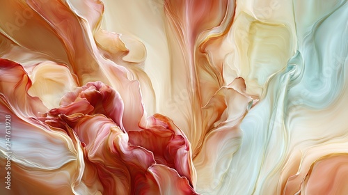 Abstract marble fluid art soft pastel colors wallpaper