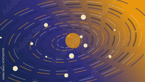 Foto Solar system planets orbiting sun in cosmic motion