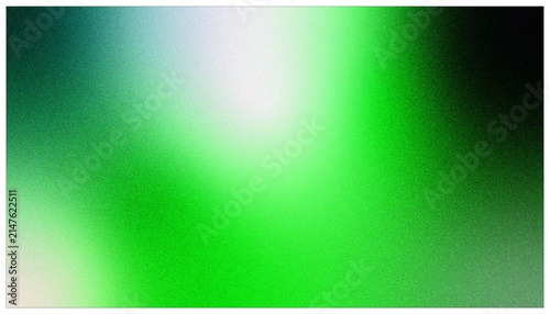 Abstract Grainy Green Gradient Background With Soft Noise Texture And Glowing Light Accents