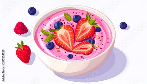 Colorful fruit tart with fresh berries on plate.