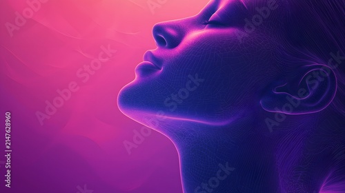 Thyroid medical illustration with luminous endocrine gland image