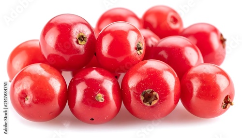 Fresh red pomegranates on white background.