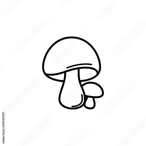 Mushroom Pair Line Art Vector Illustration