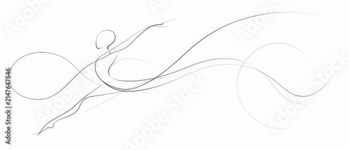Abstract flowing lines on white background. Minimalist graphic design with elegant curves.
