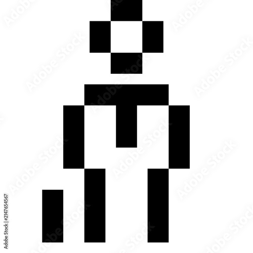 Pixel outline business agent icon. Editable monochrome vector symbol for user interfaces, mobile apps, websites, signage and digital design.