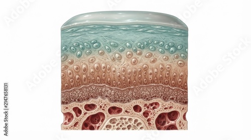 This illustration presents the anatomy of articular cartilage and joint structures.