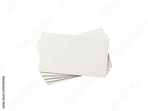 Stack of blank white rectangular paper cards
