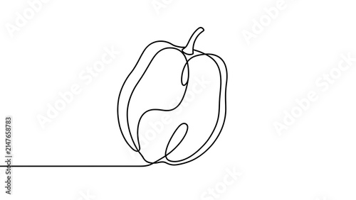 Minimalist line art avocado on white background.