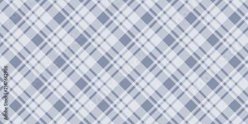 Blue diagonal plaid pattern. Aesthetic blue tartan pattern background. Classic grey gingham pattern.