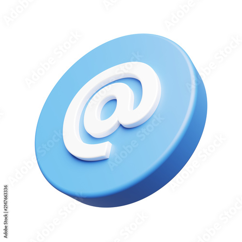 At Symbol Icon for Email and Contact Information 3D Render