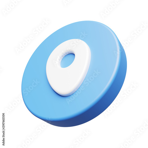 Location Pin Icon for Maps Navigation and GPS Apps 3D Render