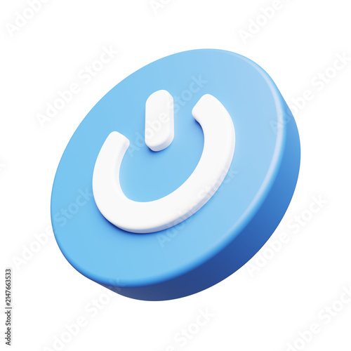 Power Icon for System Control and Device Management 3D Render