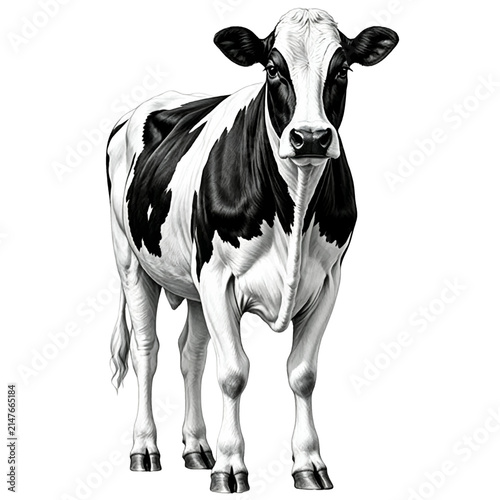 Holstein Dairy Cow Vector Illustration