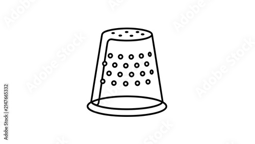 Obraz na płótnie Vintage thimble illustration on white background.