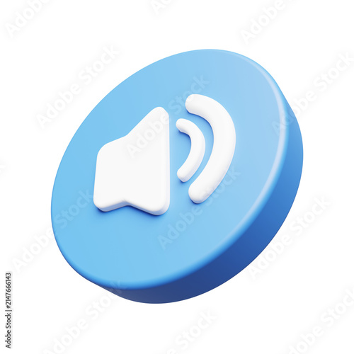 Volume Icon for Audio Settings and Sound Control 3D Render