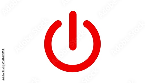 Bild auf Leinwand Red power button icon on white background
