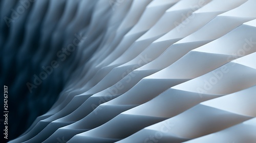 Plakat w ramie Abstract architectural background with repeating geometric pleated surface pattern.