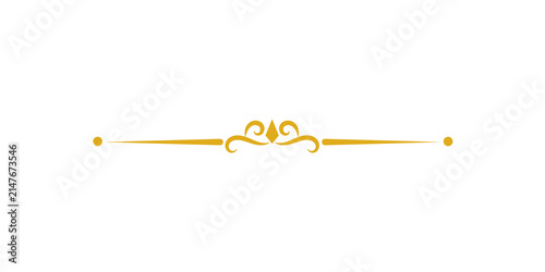 Elegant golden decorative divider with ornate flourishes and a central diamond shape, perfect for wedding invitations, certificates, and luxury stationery designs isolated on transparent background