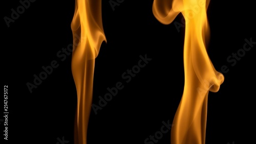 Abstract golden smoke plumes on black background