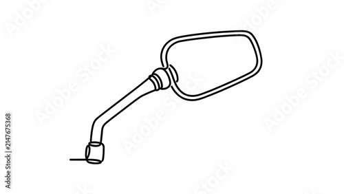 Motorcycle rearview mirror isolated on white background.