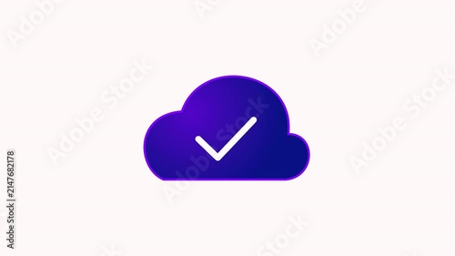 Cloud Download Done icon animation. Alpha matte with transparent background with 4K Resolution.