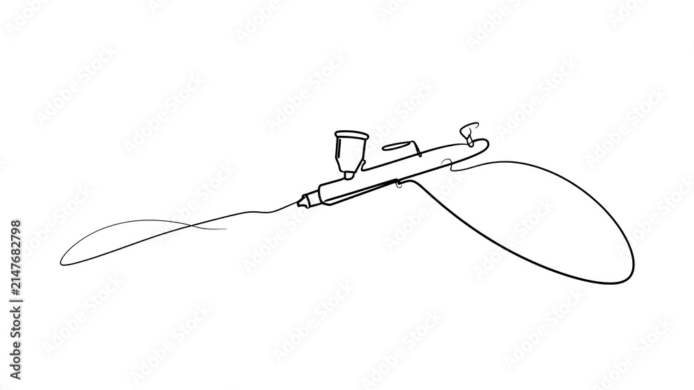 Obraz premium Minimalist line art airplane white background.