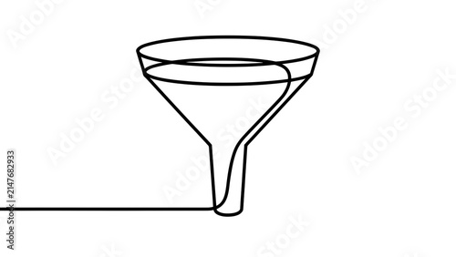 Simple black funnel illustration white background.
