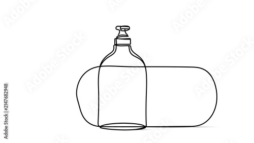 Simple bottle sketch on white background.