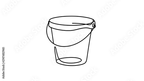Simple bucket illustration on white background.