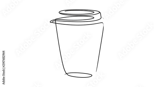 Simple coffee cup illustration white background.