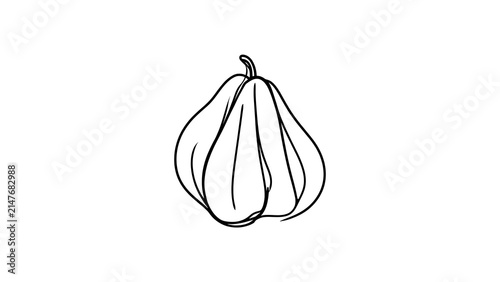 Simple pear illustration on white background.