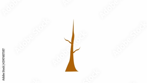Flat, simple animation of a growing tree.