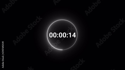 20 second countdown video animation, twwnty secound countdown timer, moderan countdown animation of 20 sec on transparent background with alpha channel.