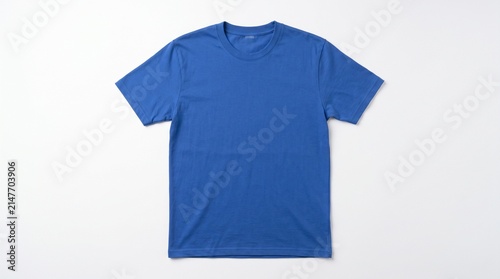 Canvas Print Plain blank t-shirt laid flat on a clean white background