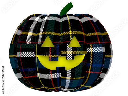 Cuadro en lienzo ハロウィンかぼちゃ　チェック柄ジャックオランタン