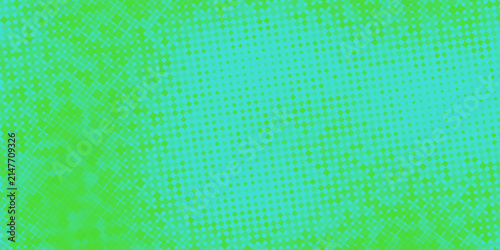 Seamless turquoise and green halftone background with modern geometric dot texture. Ideal for posters, banners, presentations, branding, and graphic design.