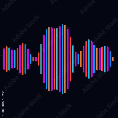 Фотография Colorful Audio Sound Wave Equalizer Neon Spectrum Lines Vector Signal Frequency