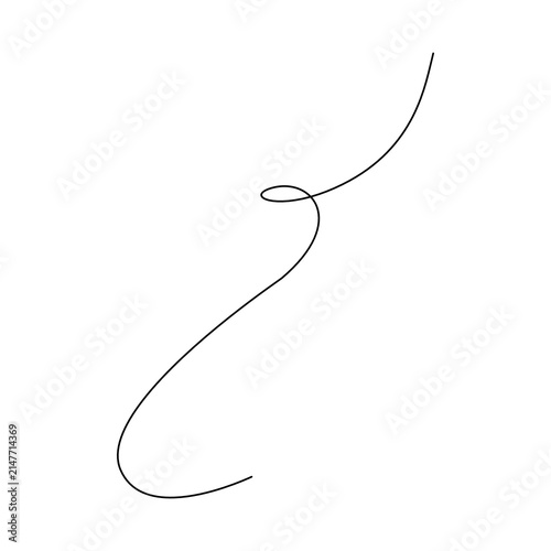 Minimalist continuous line art abstract thread vector illustration for modern design