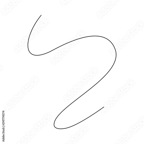 Thread element in hand drawn minimal line style for design poster