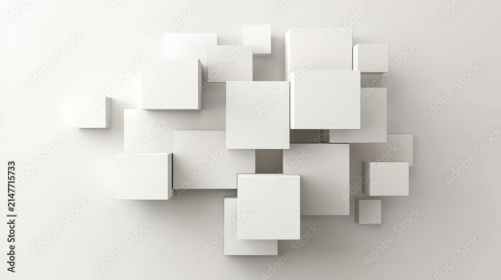 Fototapeta premium Creative rendering of cubic shapes in an abstract style.