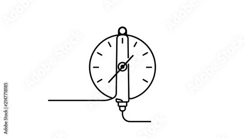 Vintage pressure gauge on white background.