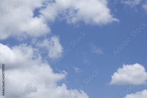 Photography It is a blue sky with fluffy clouds.