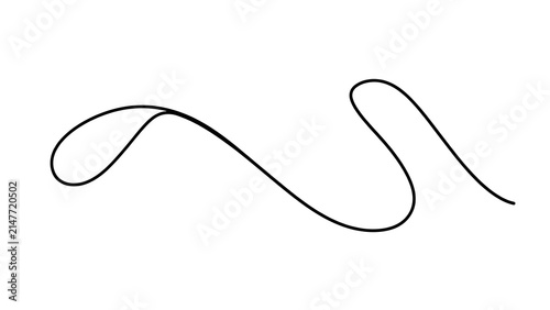 Elegant black squiggle line on white background.
